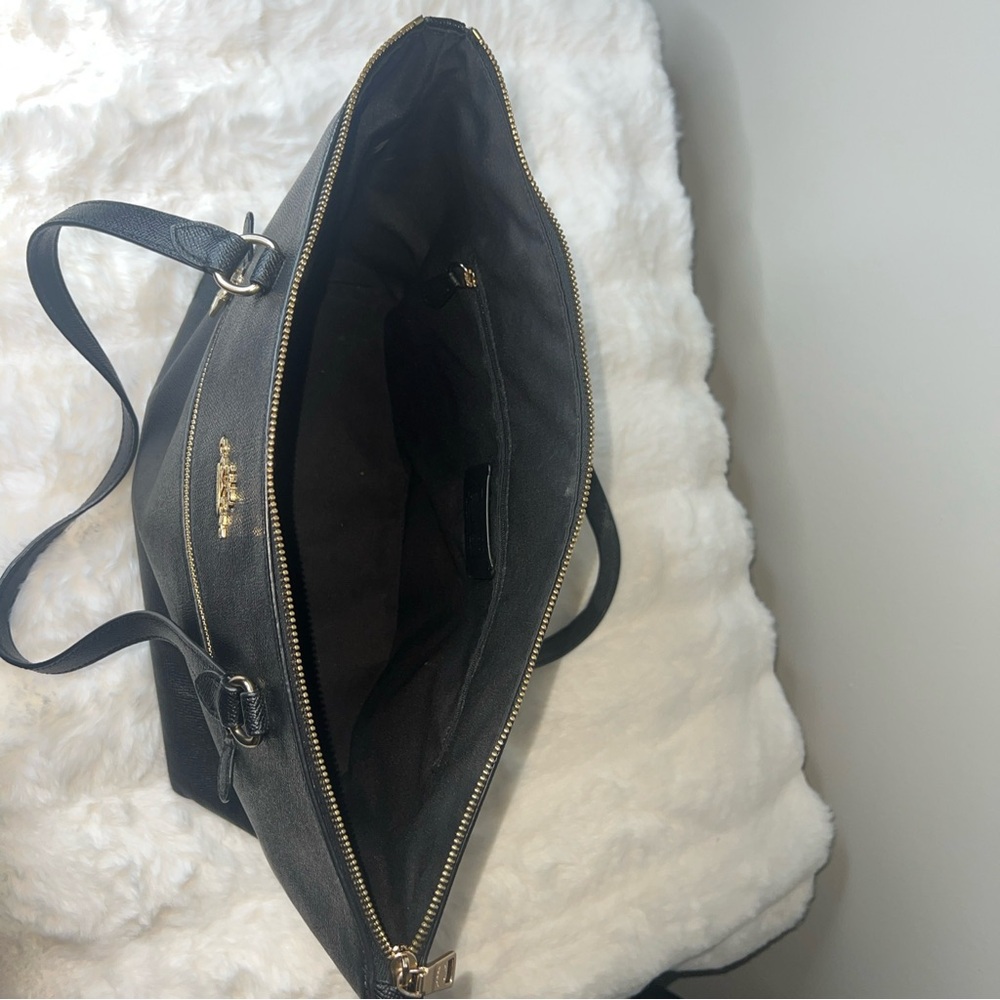 Coach Black Leather Tote Bag - Picture 6 of 10